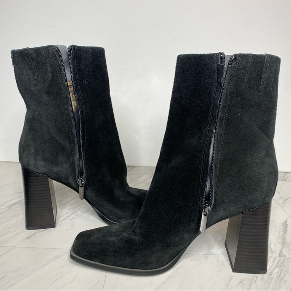 Sam Edelman Ivette Black Suede Square Toe Bootie 9M - Picture 6 of 14